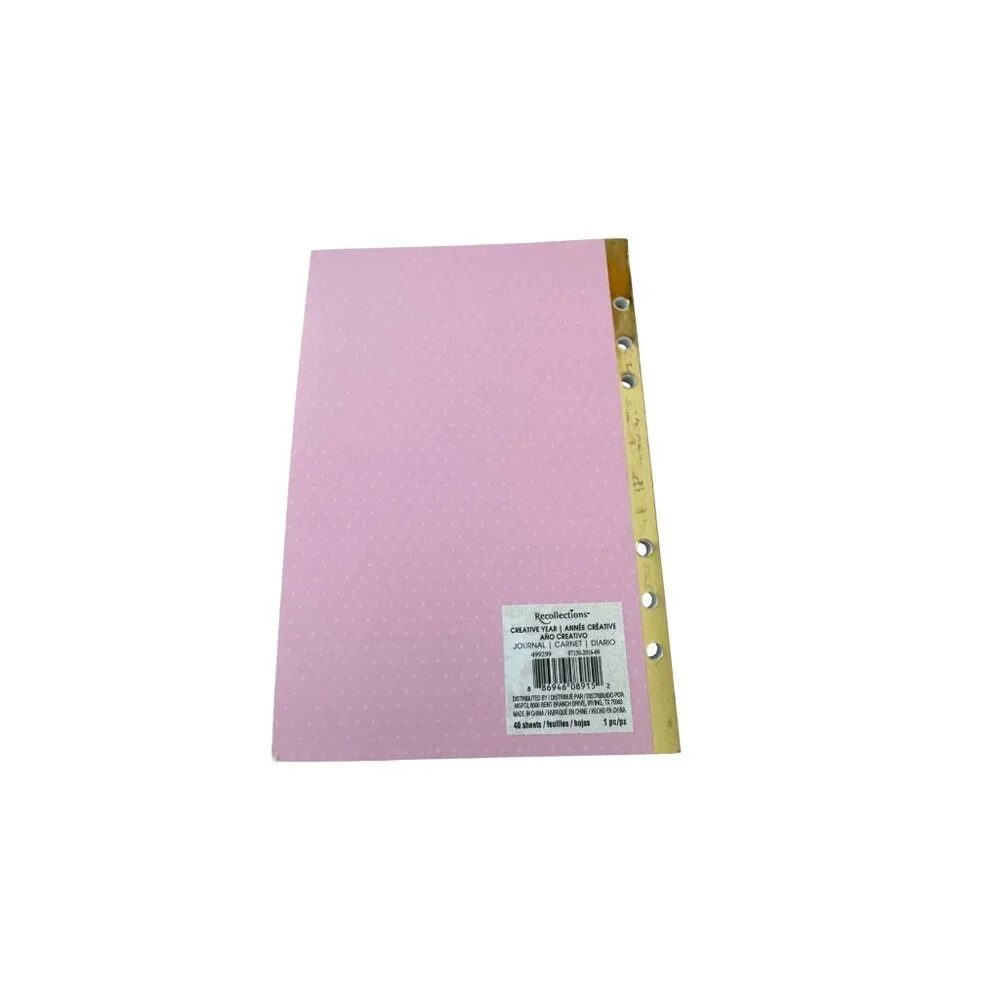 Recollections Budget Planner Inserts With Pink Cover & Gold Accents 40 Sheets 6-